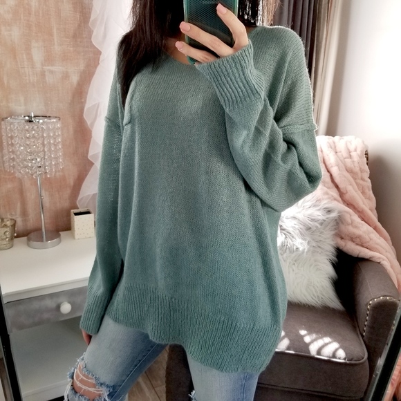 Fall Knit Sweater Top Slouchy Oversized Sweater - Picture 4 of 8